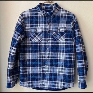 Cat & Jack Boy’s Blue Plaid Quilted Flannel Jacket